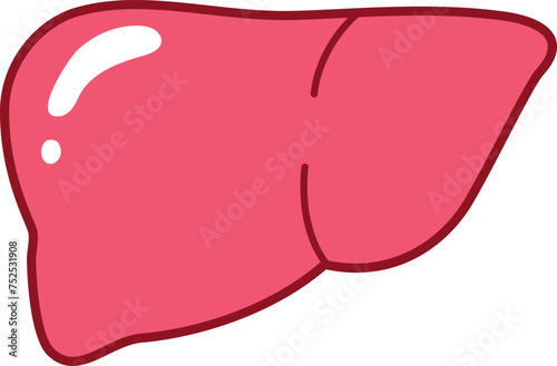 Human liver icon flat simple style.