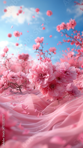 Photo background women s day pink advertising posters dreamy style feminine romance panoramic scene