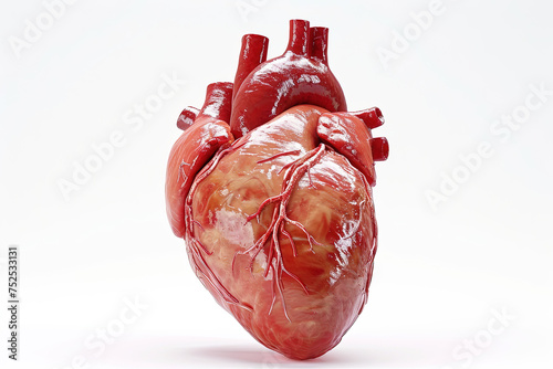 Medical anatomical heart, 3d render, Realistic heart, Soft light, Studio background, Realism photo