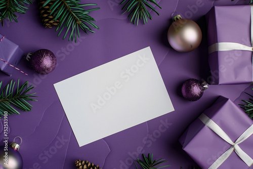 Christmas Card Frame Banner Background with text Space for Greeting or Social media Post. Merry Christmas and Happy New Year! Neo Art Cards X V 1 77