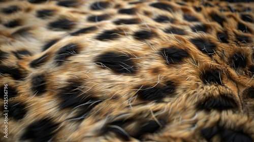 a wide-angle top view of a flat, seamless cheetah pelt, revealing its intricate patterns and textures in exquisite detail. SEAMLESS PATTERN photo