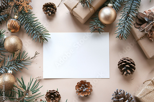 Christmas Card Frame Banner Background with text Space for Greeting or Social media Post. Merry Christmas and Happy New Year! Neo Art Cards X V 1 32