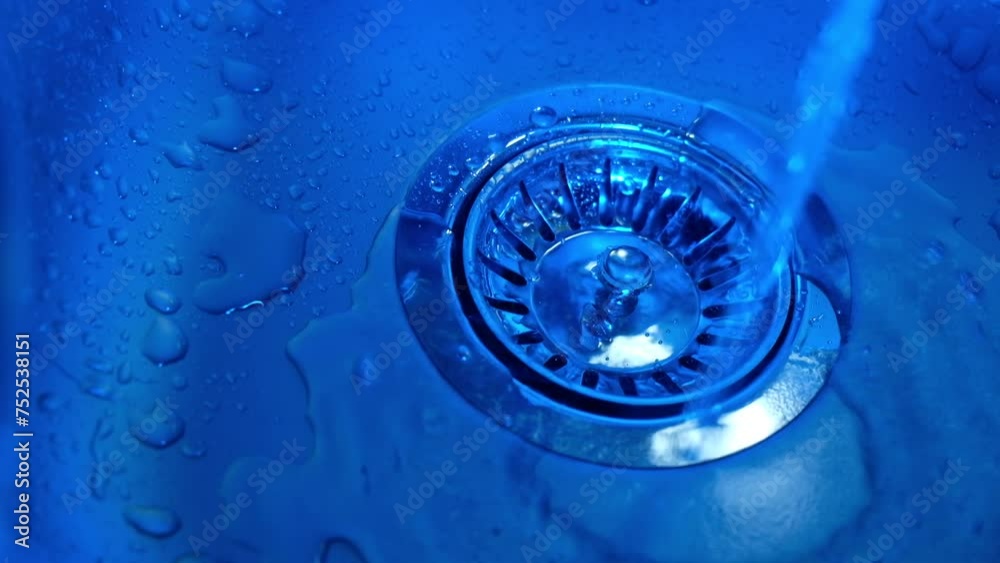 Close-up of water pouring into a sink in the kitchen. Plumbing, faucet
Close-up of water pouring into a sink in the kitchen. Plumbing, faucet