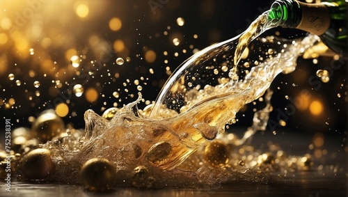 Champagne Splashes with Bubbles