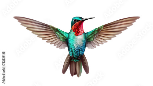 Hummingbird isolated on transparent a white background
