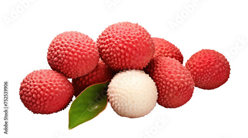 Lychee fruit isolated on transparent a white background 