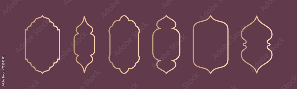 Islamic shape frame window illustrations collection. Arabian ...