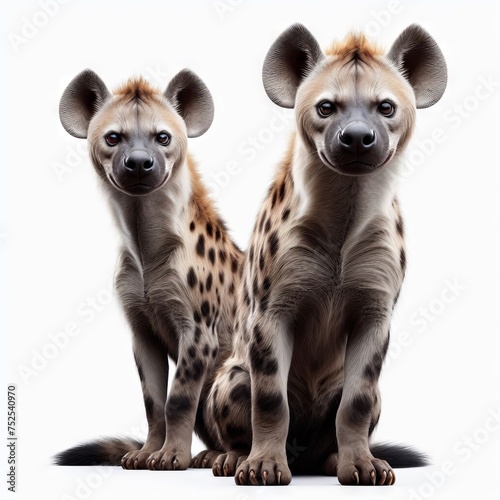 hyena in front of white background 