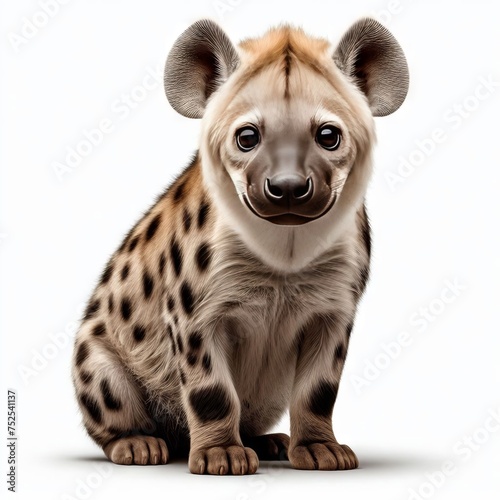 hyena in front of white background 