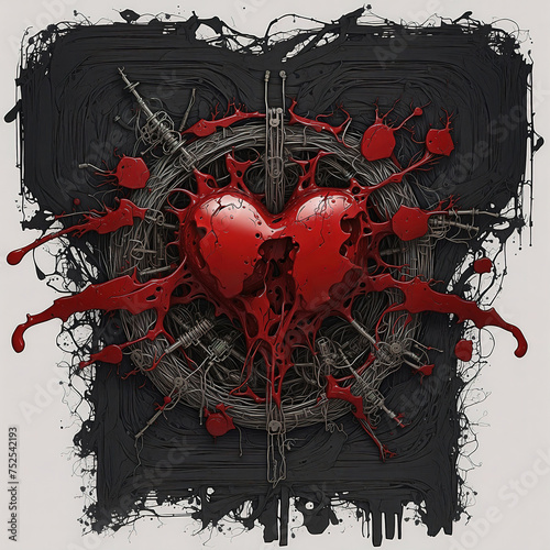 Love Symbol Album Movie Poster T-Shirt Cover Horror Style Printable 3D Render