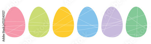 Set of Easter eggs in flat style