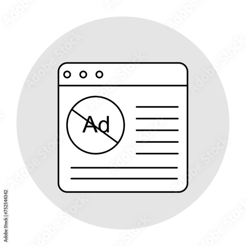 Ad blocking, Online ads, Advertisements, Web browsing, Ad blockers, Digital marketing, Internet advertising, icon