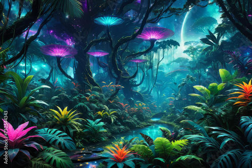 tropical world created with generative AI software