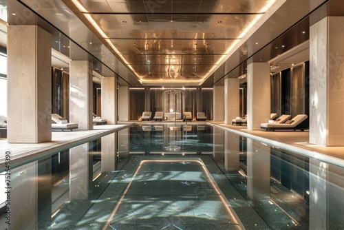 Luxurious Indoor Pool with Roman Columns and © romanets_v