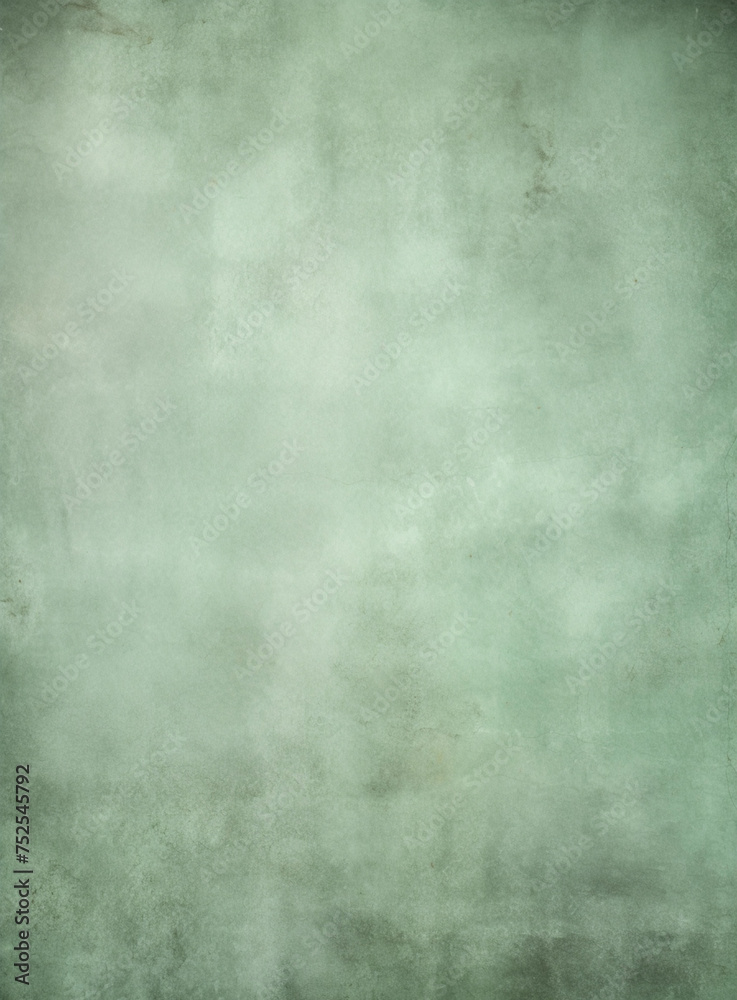 Abstract sage green blurred background for portrait. Portrait backdrop for studio. Empty wall.