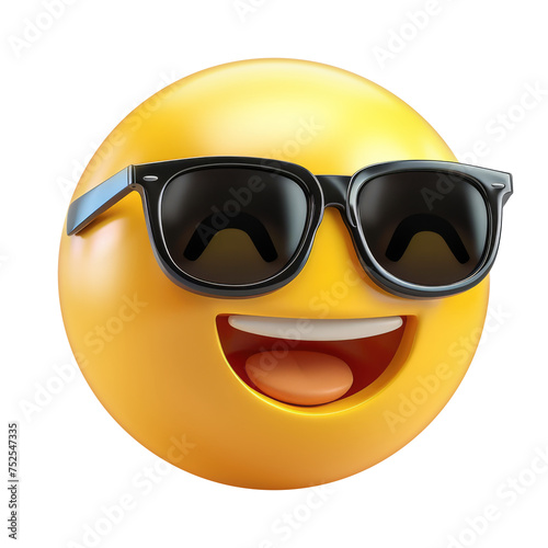 emoji of a grinning face with sunglasses