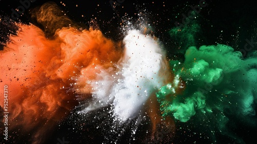 orange white green powder explode