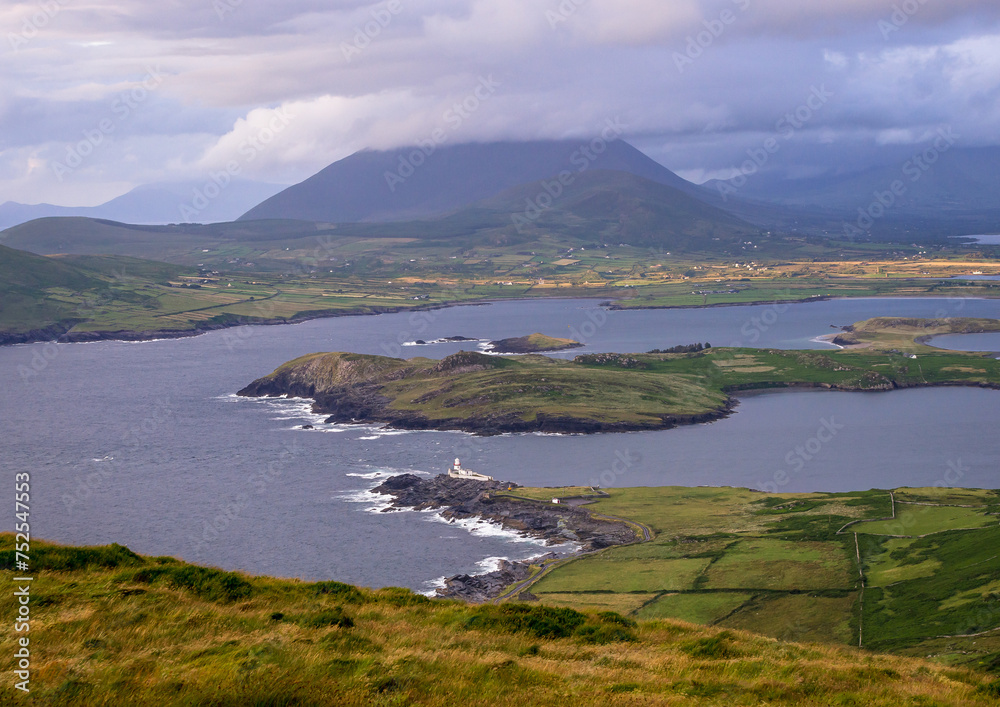 Sunset scene at Valentia Island on Ring of Kerry in Ireland, Wild Atlantic Way