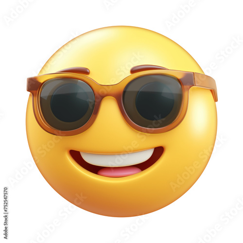 emoji of a smiling face with sunglasses and eyebrows
