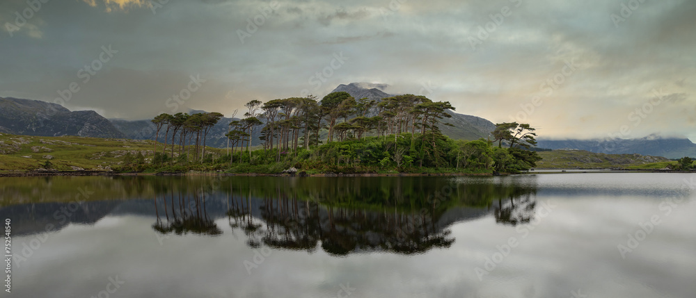 Morning scene with a cloudy day in Galway Ireland, Pine Island