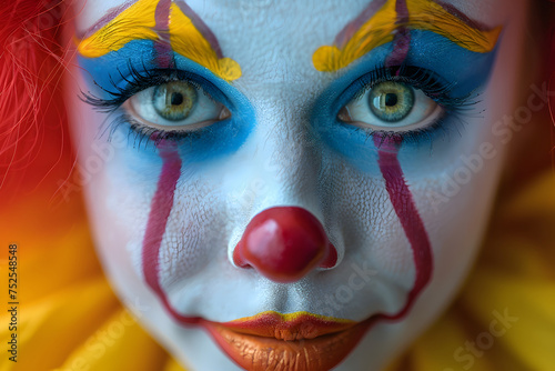 Close-Up of a Person With Clown Makeup