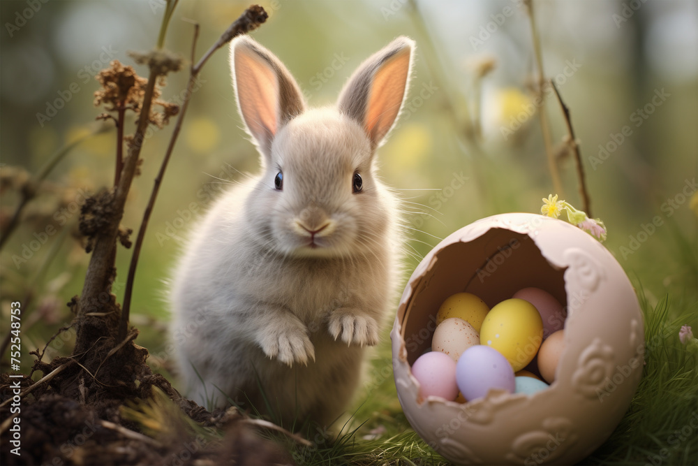 easter bunny and easter eggs easter bunny and easter eggs