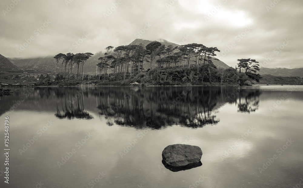 Morning scene with a cloudy day in Galway Ireland, Pine Island