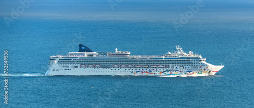 Obraz na płótnie Norwegian Star Cruise ship passing through Donegal coastline in Ireland, Wild Atlantic Way w salonie