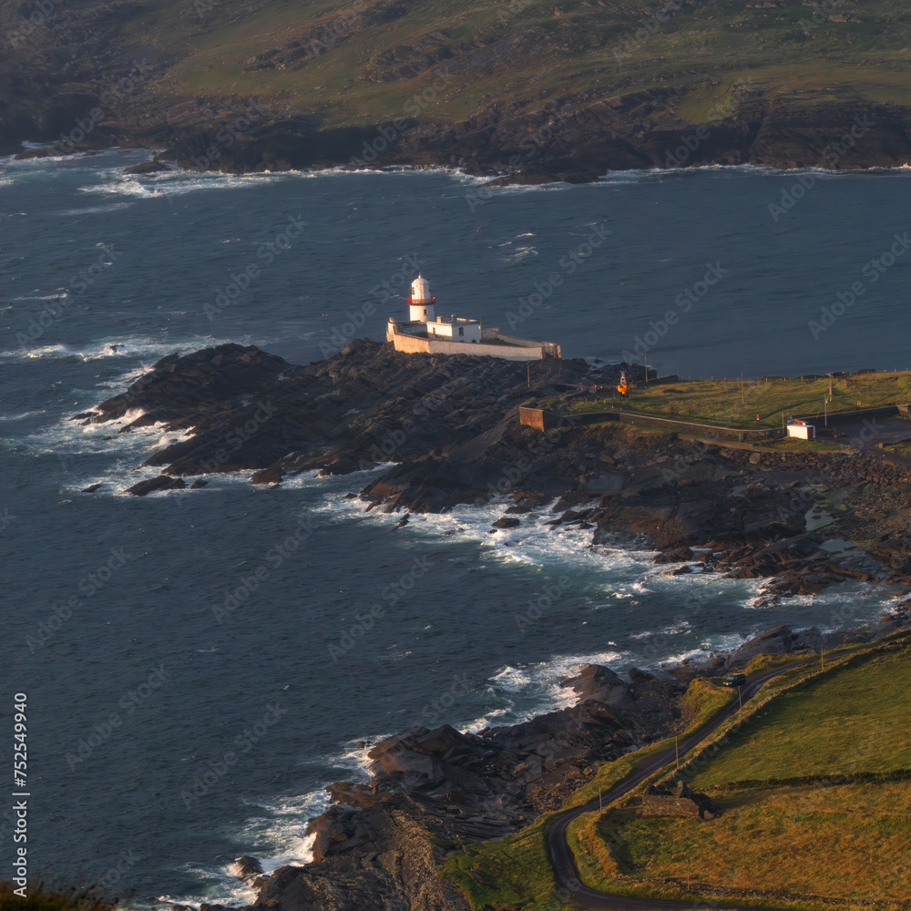 Sunset scene at Valentia Island on Ring of Kerry in Ireland, Wild Atlantic Way