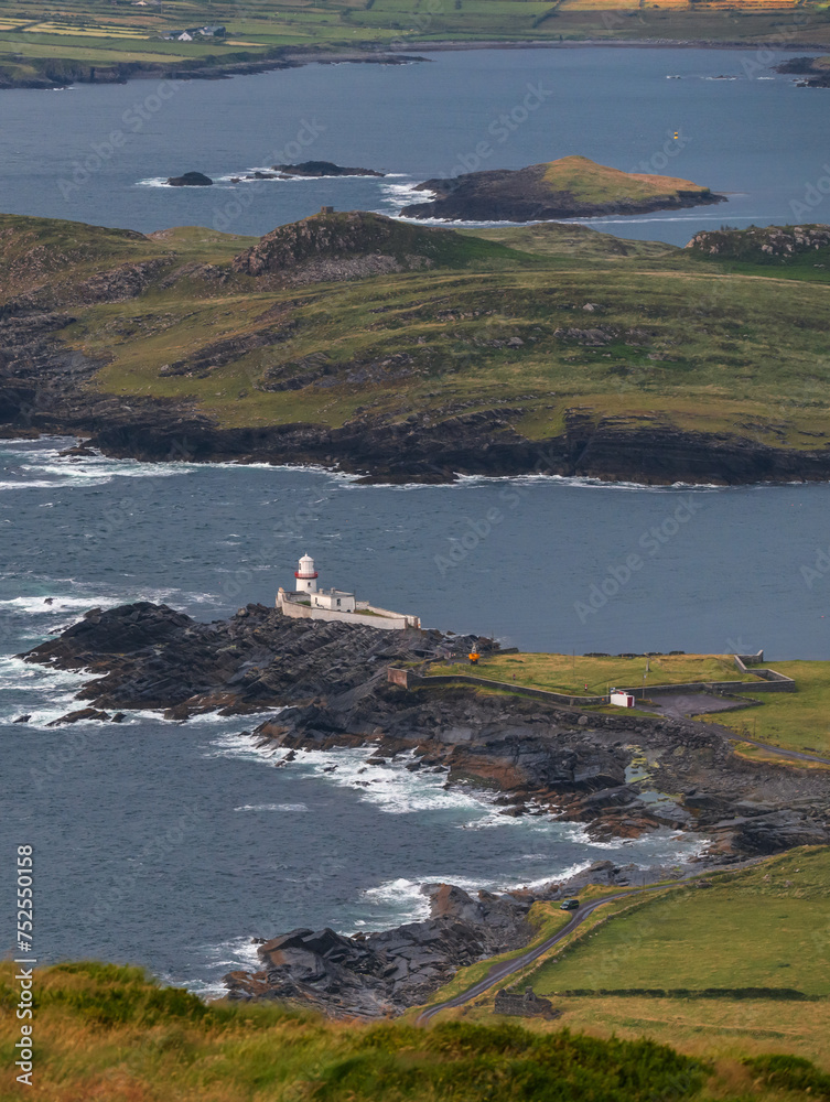 Sunset scene at Valentia Island on Ring of Kerry in Ireland, Wild Atlantic Way