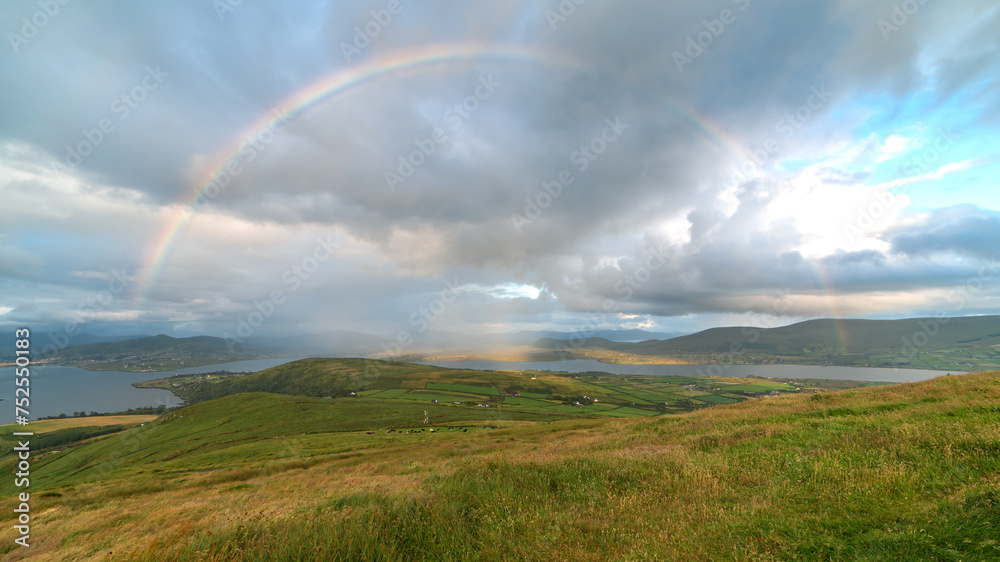 Sunset scene at Valentia Island on Ring of Kerry in Ireland, Wild Atlantic Way