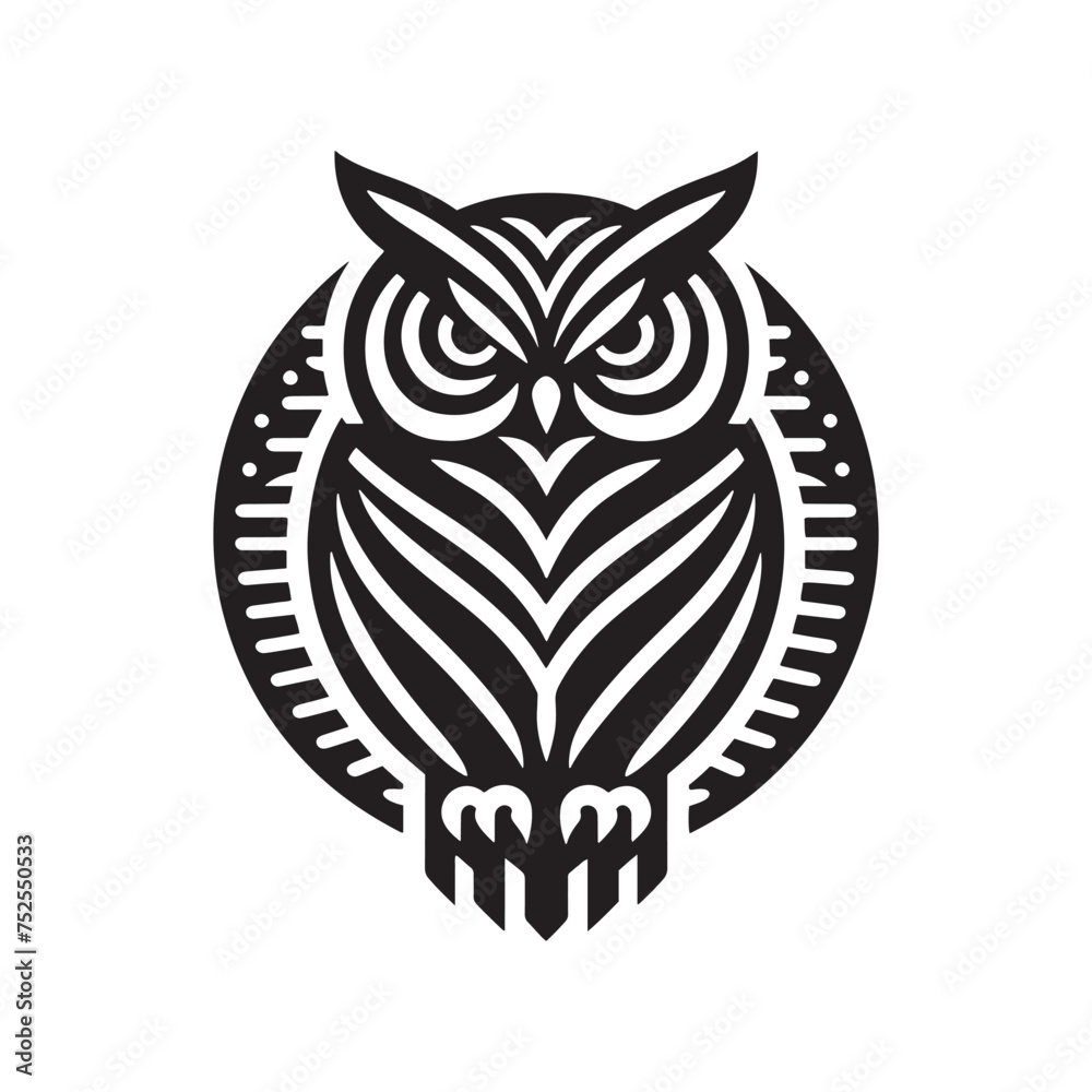 Night's Guardian: Black Vector Owl Silhouette - Capturing the Mystery and Majesty of Nature's Nocturnal Hunter. Minimalist Owl illustration. Night's Guardian: Black Vector Owl Silhouette - Capturing the Mystery and Majesty of Nature's Nocturnal Hunter. Minimalist Owl illustration.