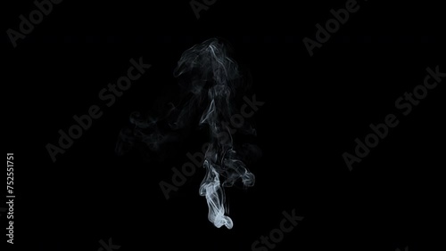 Wispy smoke on black background