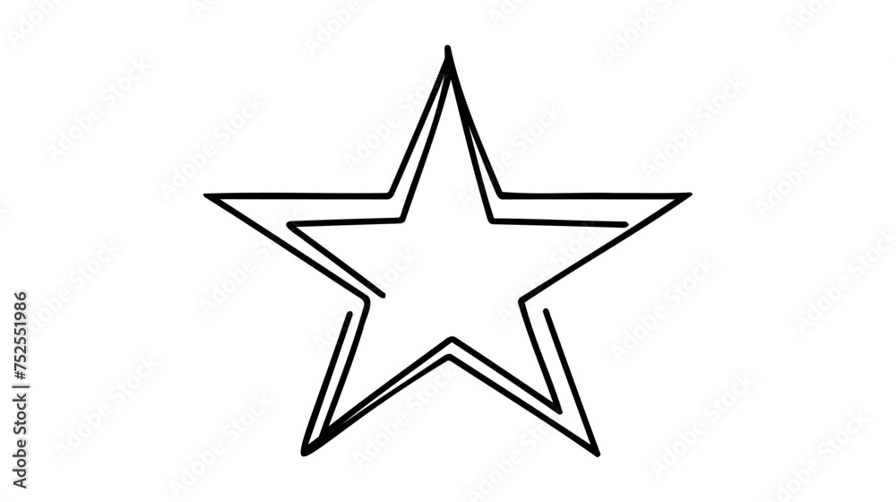 Hand draw doodle stars illustration in continuous line arts style vector Hand draw doodle stars illustration in continuous line arts style vector