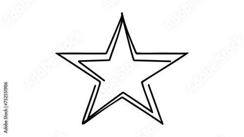 Hand draw doodle stars illustration in continuous line arts style vector