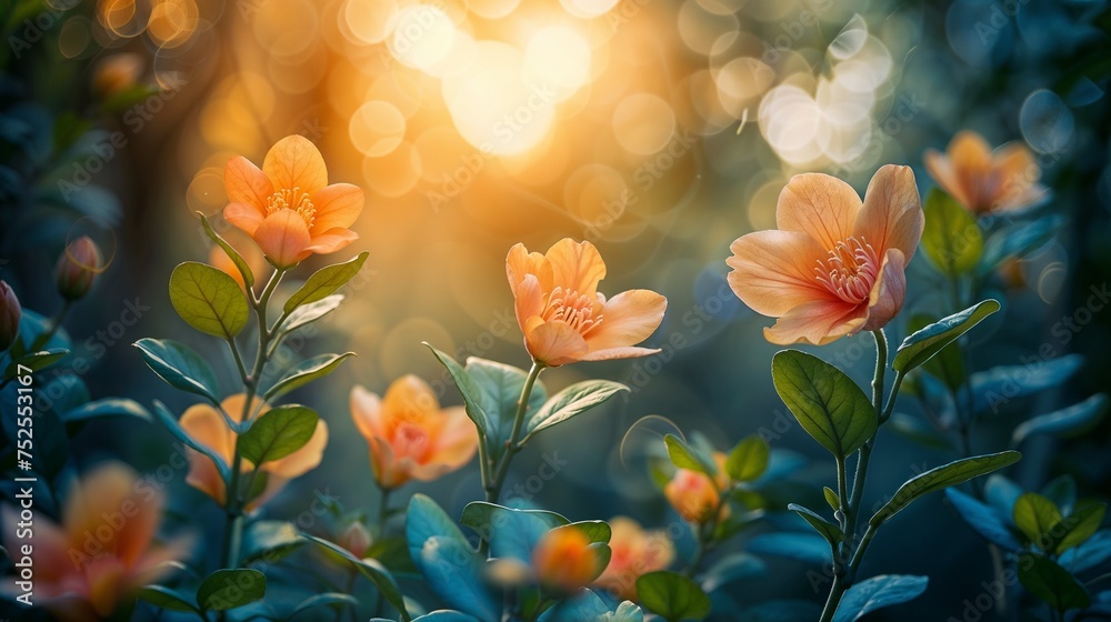 Glow of Dawn on Blossoms