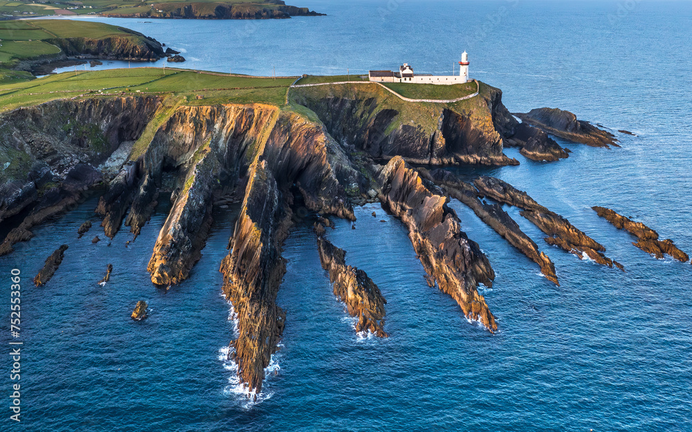 Sunset scene at Galley Head Lighthouse in County Cork Ireland