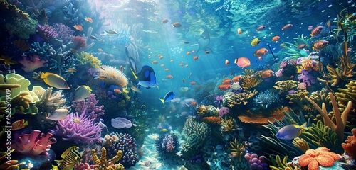 coral reef and fishes © Sophie