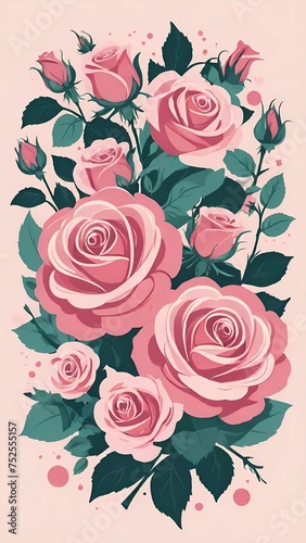 Shabby Chic Elegance  Pink Roses and Vintage Ephemera