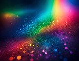 Abstract background with highlights and bokeh in rainbow colors