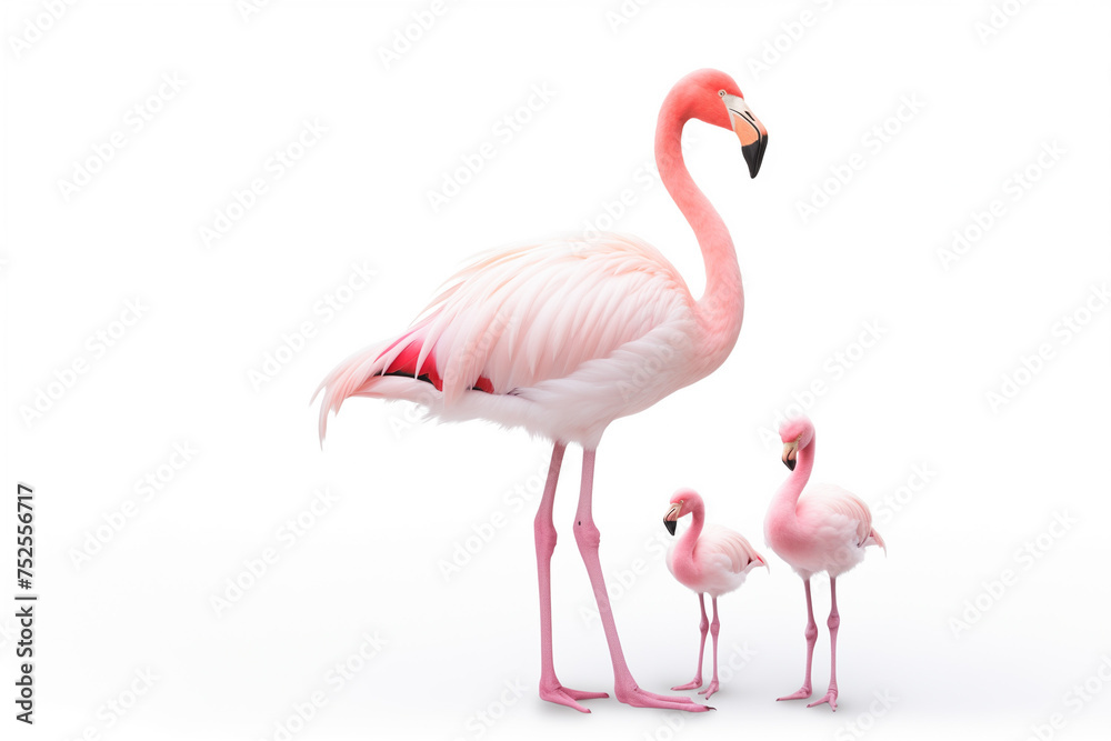 Fototapeta premium pink flamingo isolated on white