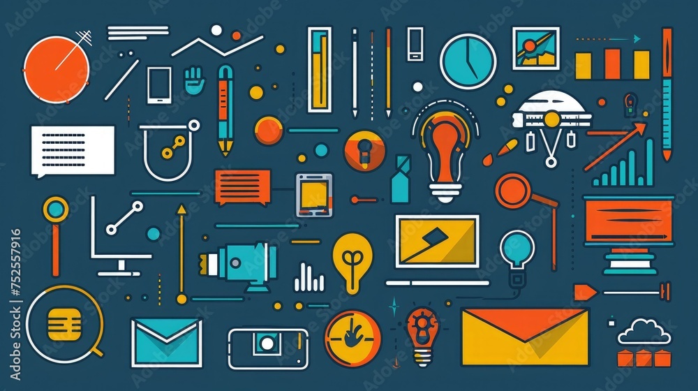Digital Marketing Concept Vector Illustration for Website Banner, Advertisement and Marketing Material, Online Advertising, Business Digital Marketing Concept Vector Illustration for Website Banner, Advertisement and Marketing Material, Online Advertising, Business