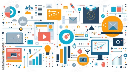 Wallpaper Mural Digital Marketing Concept Vector Illustration for Website Banner, Advertisement and Marketing Material, Online Advertising, Business Torontodigital.ca