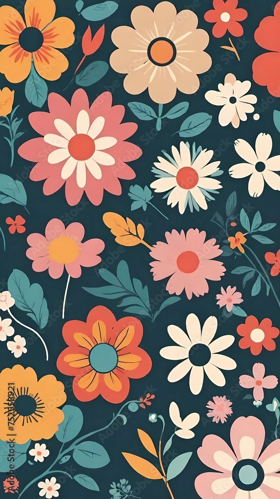 Fototapeta premium seamless pattern with flowers, floral pattern