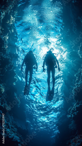 Diving Exploration  Leading a Partner Into the Ocean s Depths