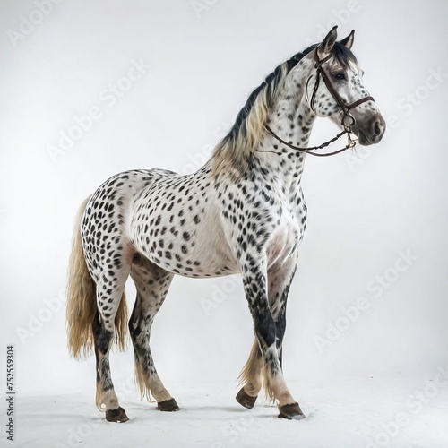 portrait of horse with brown spots 