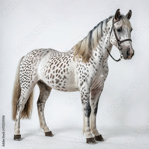 portrait of horse with brown spots 