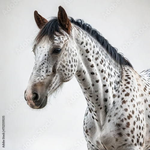 portrait of horse with brown spots 