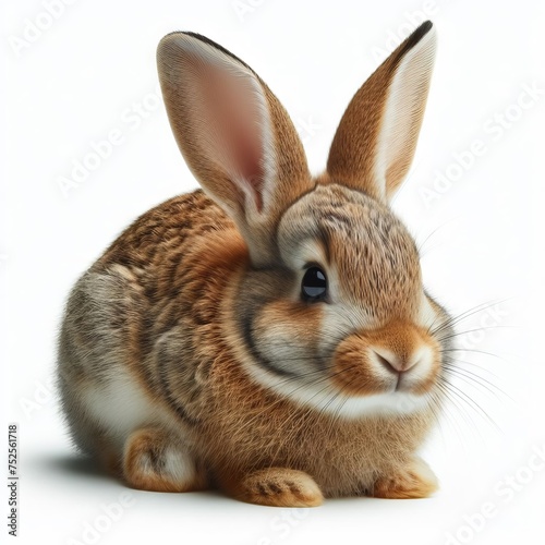 brown rabbit on white background 