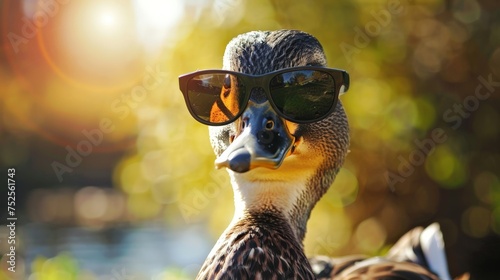 a duck wearing sunglasses